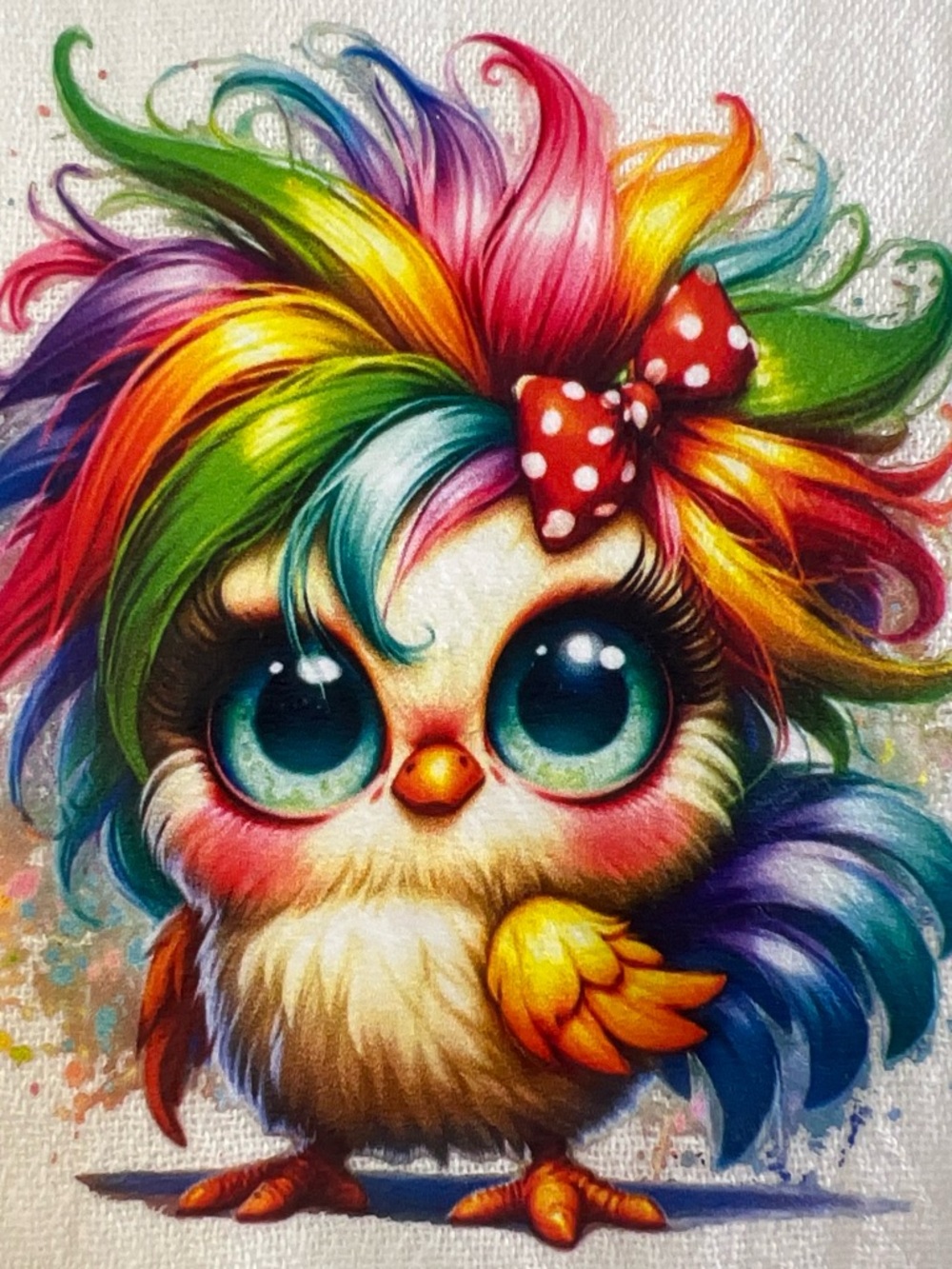 Rainbow Chicken Kitchen Towel Colorful Chicken Decorative Dish Towel